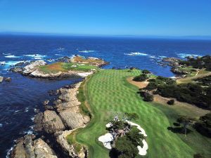 Cypress Point 17th Trees Back Drone